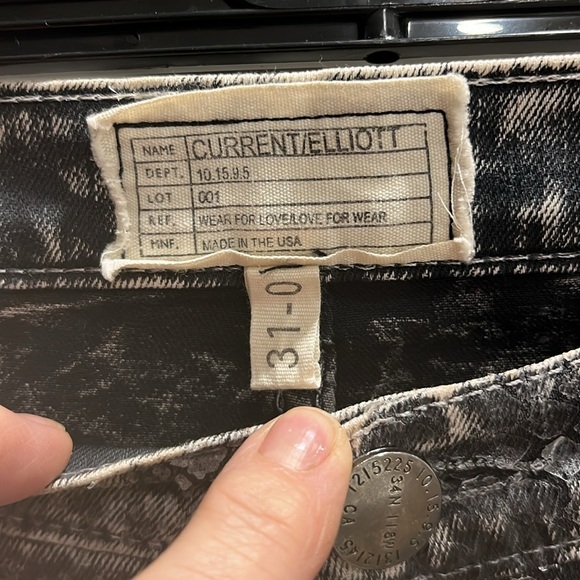 NWOT Current Elliot snakeskin jeans - Picture 5 of 9